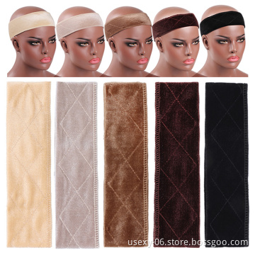 Black Beige Brown Wholesale Price Velvet Wig Grip headband Head Hair Band Wig Band